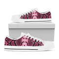 Pink Python Snakeskin Print White Low Top Sneakers