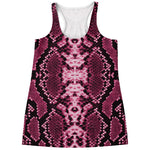 Pink Python Snakeskin Print Women's Racerback Tank Top