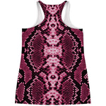 Pink Python Snakeskin Print Women's Racerback Tank Top