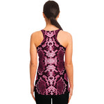 Pink Python Snakeskin Print Women's Racerback Tank Top
