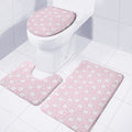 Pink Rabbit Pattern Print 3 Piece Bath Mat Set