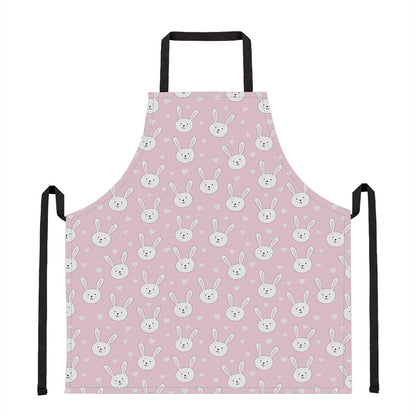 Pink Rabbit Pattern Print Apron