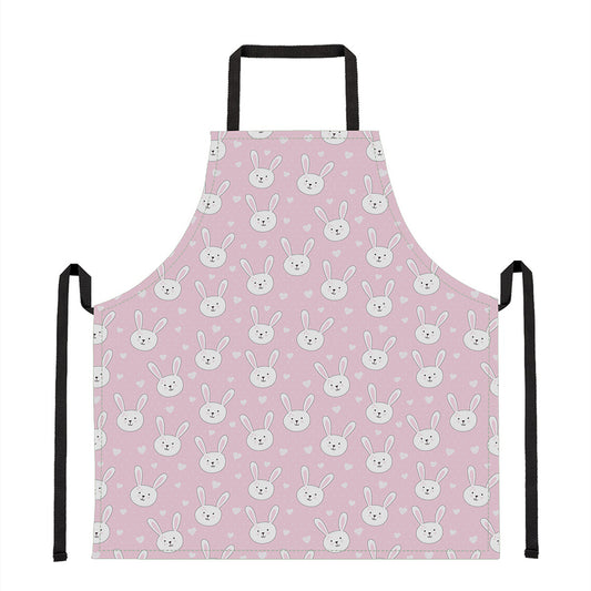Pink Rabbit Pattern Print Apron