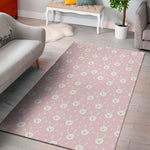 Pink Rabbit Pattern Print Area Rug