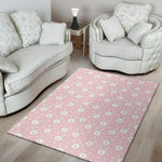 Pink Rabbit Pattern Print Area Rug