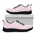 Pink Rabbit Pattern Print Black Running Shoes