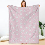 Pink Rabbit Pattern Print Blanket