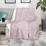 Pink Rabbit Pattern Print Blanket