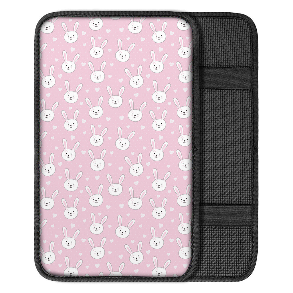 Pink Rabbit Pattern Print Car Center Console Cover