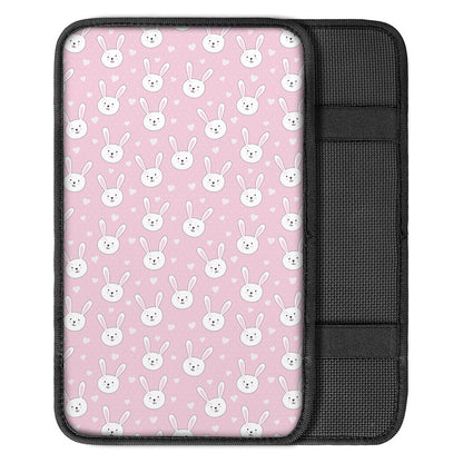 Pink Rabbit Pattern Print Car Center Console Cover