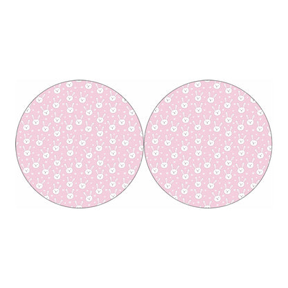 Pink Rabbit Pattern Print Car Coasters