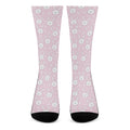 Pink Rabbit Pattern Print Crew Socks