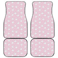 Pink Rabbit Pattern Print Front and Back Car Floor Mats