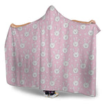 Pink Rabbit Pattern Print Hooded Blanket