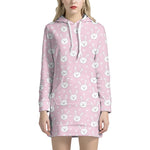 Pink Rabbit Pattern Print Hoodie Dress
