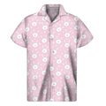 Pink Rabbit Pattern Print Men's Short Sleeve Shirt