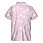 Pink Rabbit Pattern Print Men's Short Sleeve Shirt
