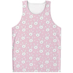 Pink Rabbit Pattern Print Men's Tank Top