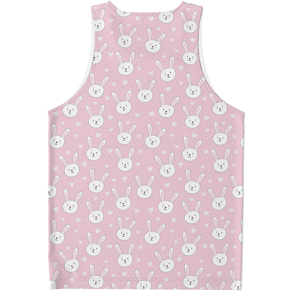 Pink Rabbit Pattern Print Men's Tank Top