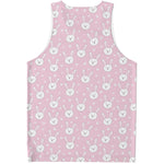 Pink Rabbit Pattern Print Men's Tank Top