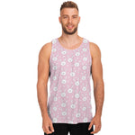 Pink Rabbit Pattern Print Men's Tank Top