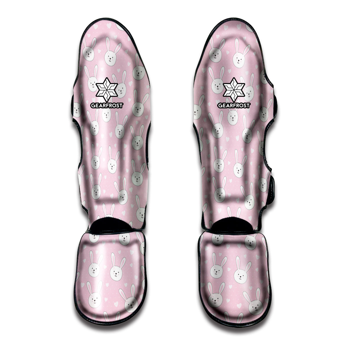 Pink Rabbit Pattern Print Muay Thai Shin Guard