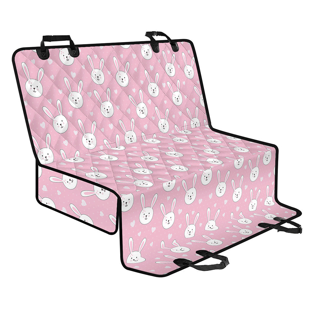 Pink Rabbit Pattern Print Pet Car Back Seat Cover
