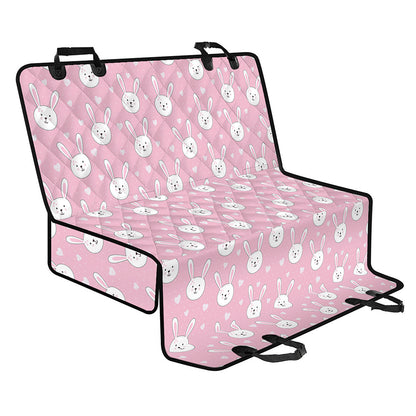 Pink Rabbit Pattern Print Pet Car Back Seat Cover
