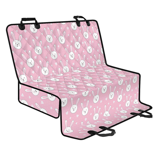 Pink Rabbit Pattern Print Pet Car Back Seat Cover