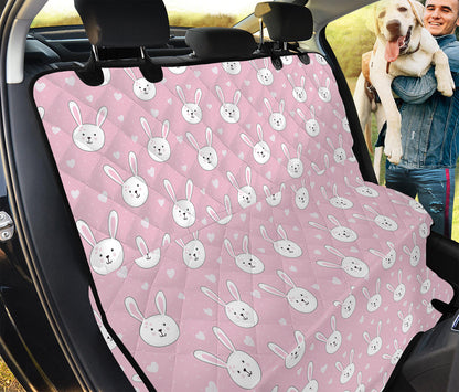 Pink Rabbit Pattern Print Pet Car Back Seat Cover