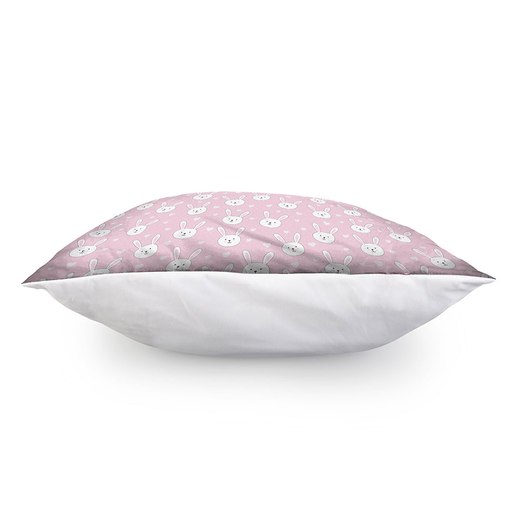 Pink Rabbit Pattern Print Pillow Cover