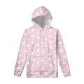 Pink Rabbit Pattern Print Pullover Hoodie