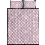 Pink Rabbit Pattern Print Quilt Bed Set