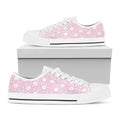 Pink Rabbit Pattern Print White Low Top Sneakers