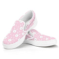 Pink Rabbit Pattern Print White Slip On Sneakers