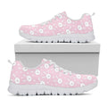 Pink Rabbit Pattern Print White Running Shoes