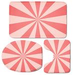 Pink Radial Rays Print 3 Piece Bath Mat Set