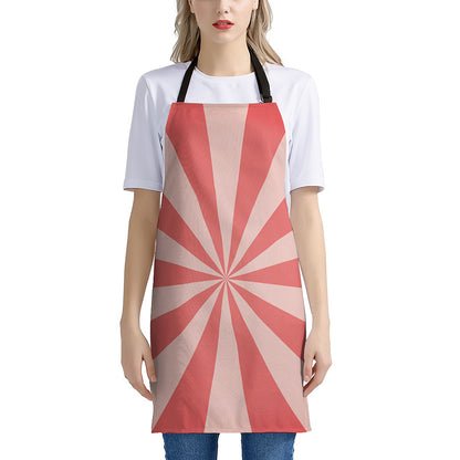 Pink Radial Rays Print Apron
