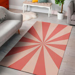 Pink Radial Rays Print Area Rug