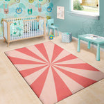 Pink Radial Rays Print Area Rug
