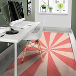 Pink Radial Rays Print Area Rug