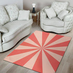 Pink Radial Rays Print Area Rug