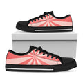 Pink Radial Rays Print Black Low Top Sneakers