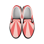 Pink Radial Rays Print Black Slip On Shoes