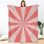Pink Radial Rays Print Blanket