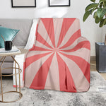 Pink Radial Rays Print Blanket