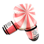 Pink Radial Rays Print Boxing Gloves