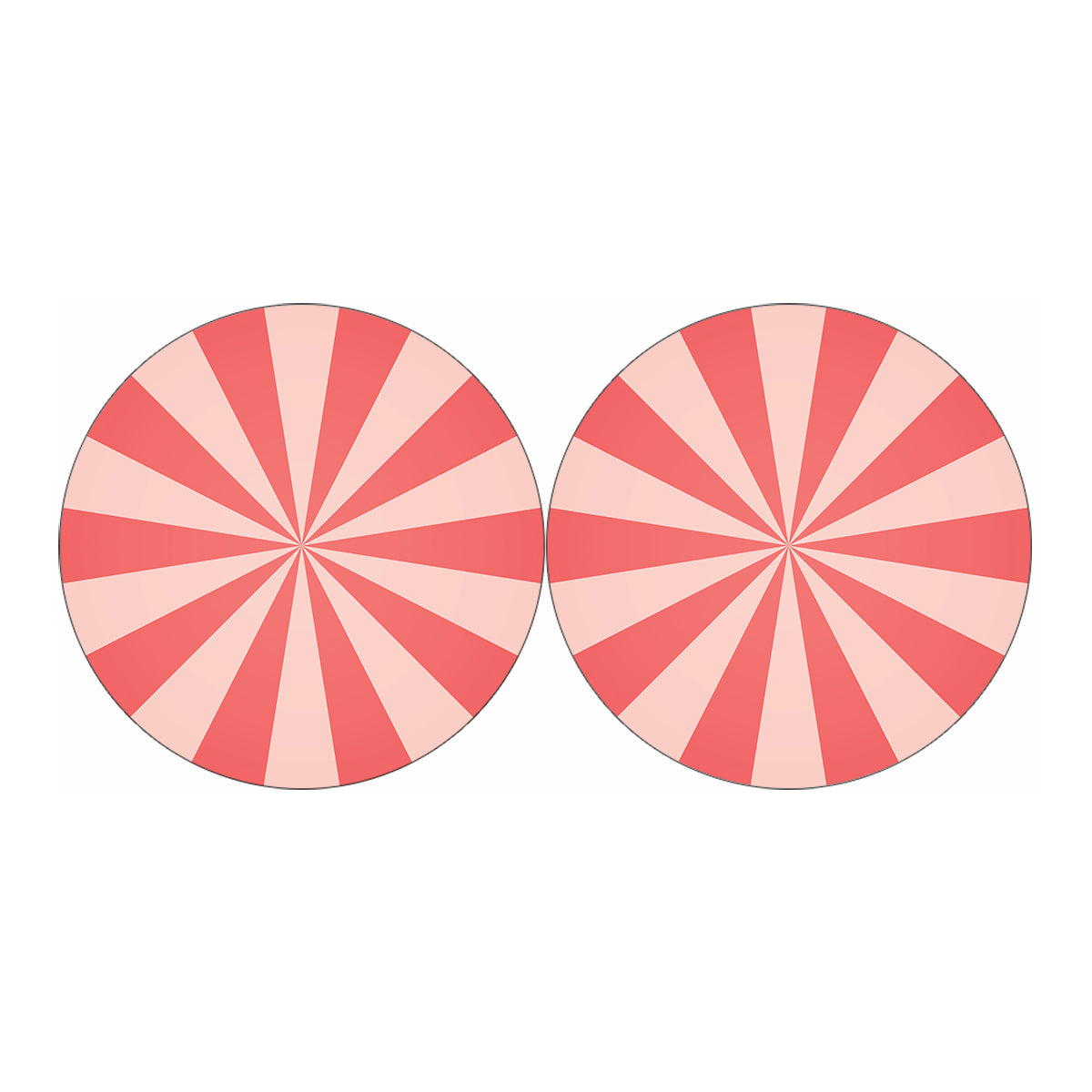Pink Radial Rays Print Car Coasters