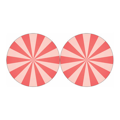 Pink Radial Rays Print Car Coasters