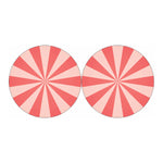 Pink Radial Rays Print Car Coasters